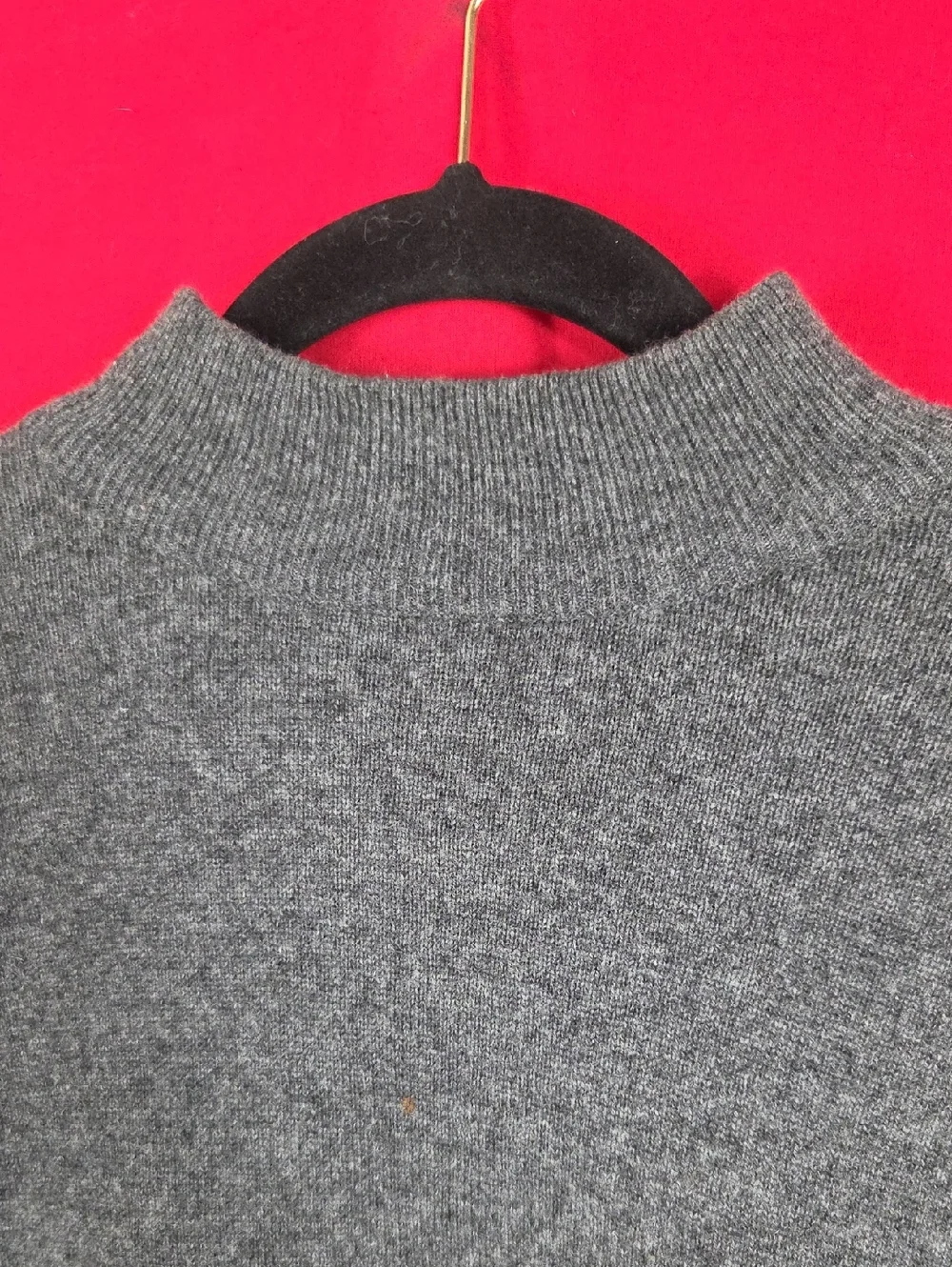 CHARTER CLUB Cashmere Mock Neck Sweater Gray Womens Size Medium